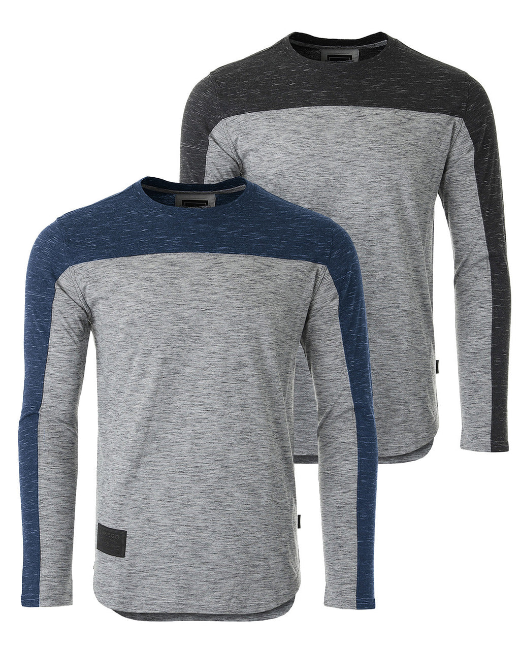 Athletic Color Block Long Sleeve Curved Hemline Casual Shirt - Goddess Imports Marketplace
