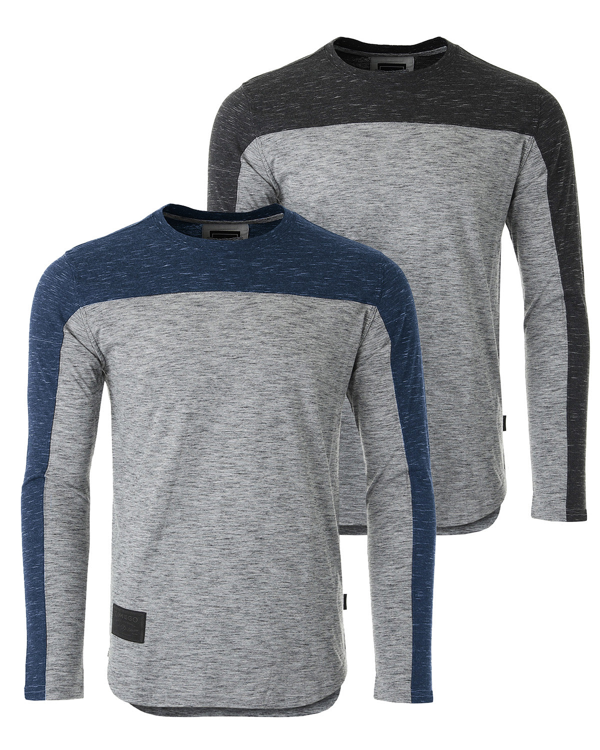Athletic Color Block Long Sleeve Curved Hemline Casual Shirt - Goddess Imports Marketplace