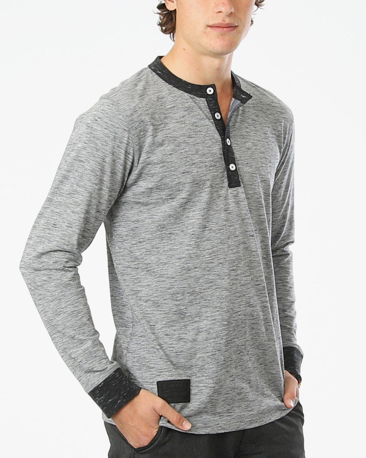 ZIMEGO Men's Long Sleeve Contrast Button Placket Neck Cuffs Casual Henley Shirts - Goddess Imports Marketplace