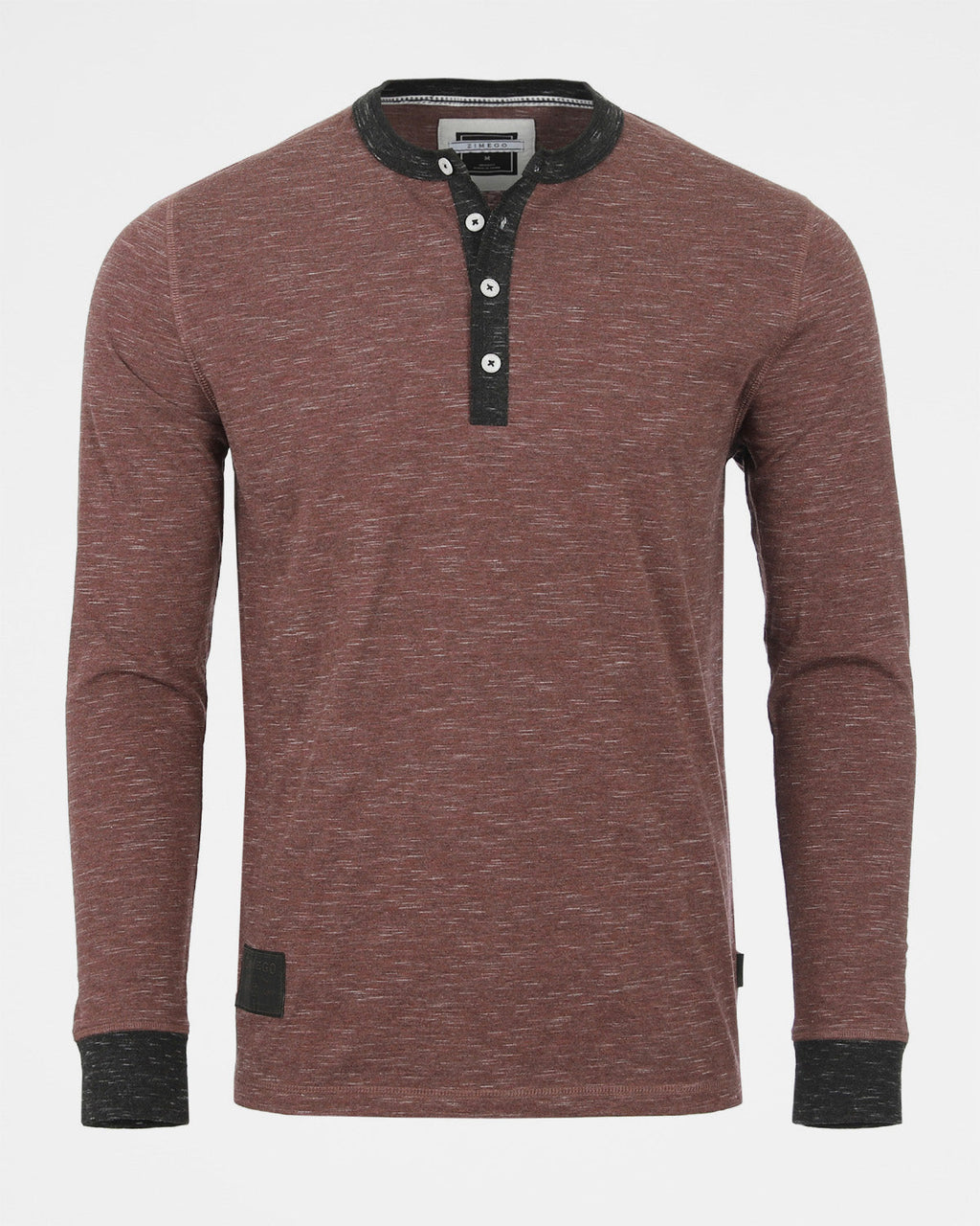 ZIMEGO Men's Long Sleeve Contrast Button Placket Neck Cuffs Casual Henley Shirts - Goddess Imports Marketplace