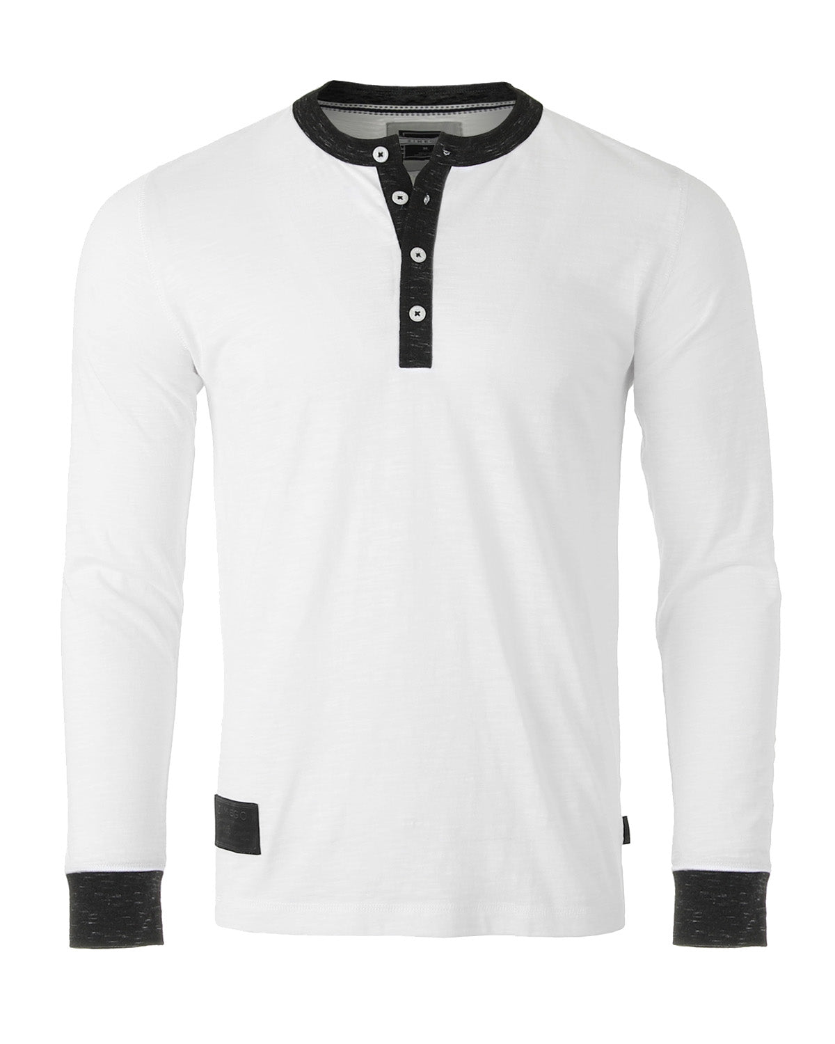 ZIMEGO Men's Long Sleeve Contrast Button Placket Neck Cuffs Casual Henley Shirts - Goddess Imports Marketplace