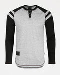 ZIMEGO Men's Long Sleeve Athletic Stripes Arm Contrast Raglan Henley - ZGLS555 - Goddess Imports Marketplace