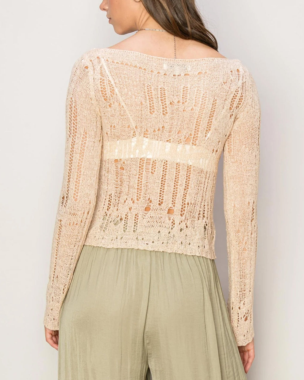 LIGHT WEIGHT OPEN STITCH KNIT TOP - Goddess Imports Marketplace