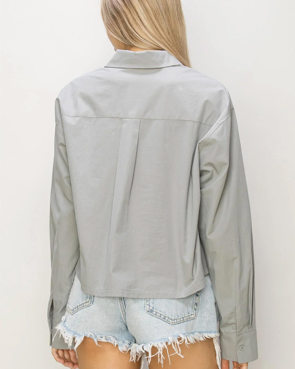 OVERSIZE POPLIN CROP SHIRT - Goddess Imports Marketplace