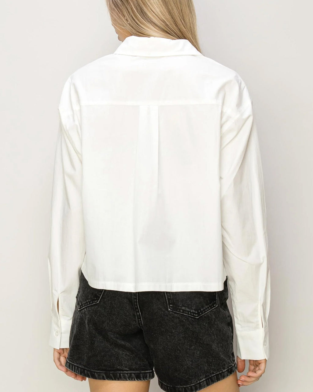 OVERSIZE POPLIN CROP SHIRT - Goddess Imports Marketplace