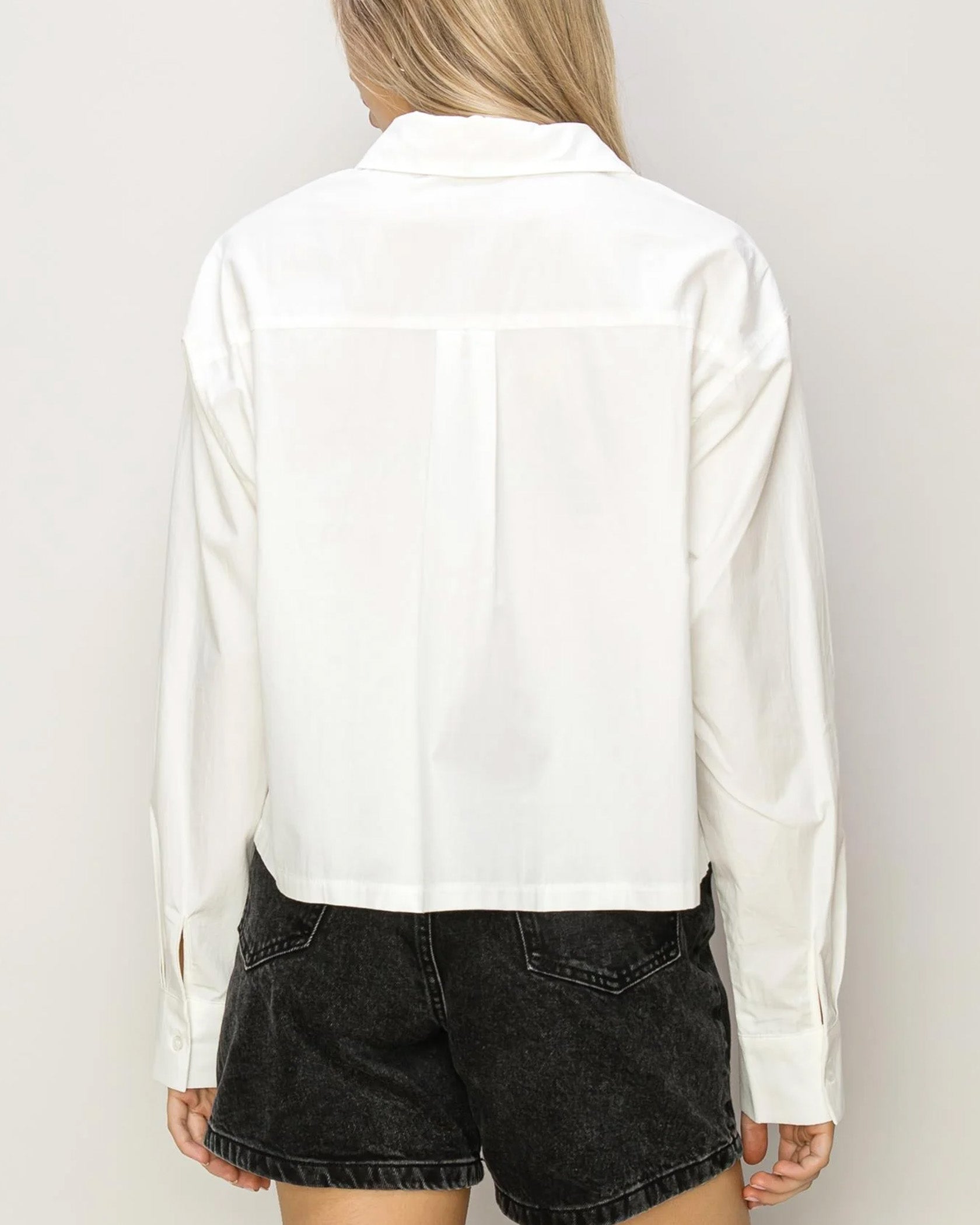 OVERSIZE POPLIN CROP SHIRT - Goddess Imports Marketplace