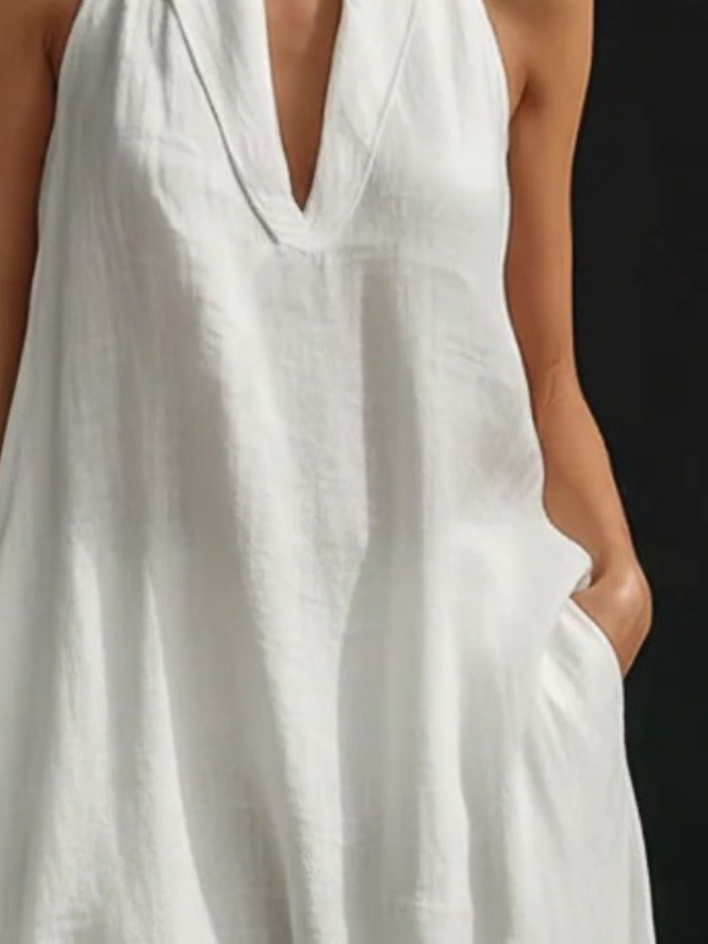 Halter Neck Maxi Dress with Pockets by Shopiebay