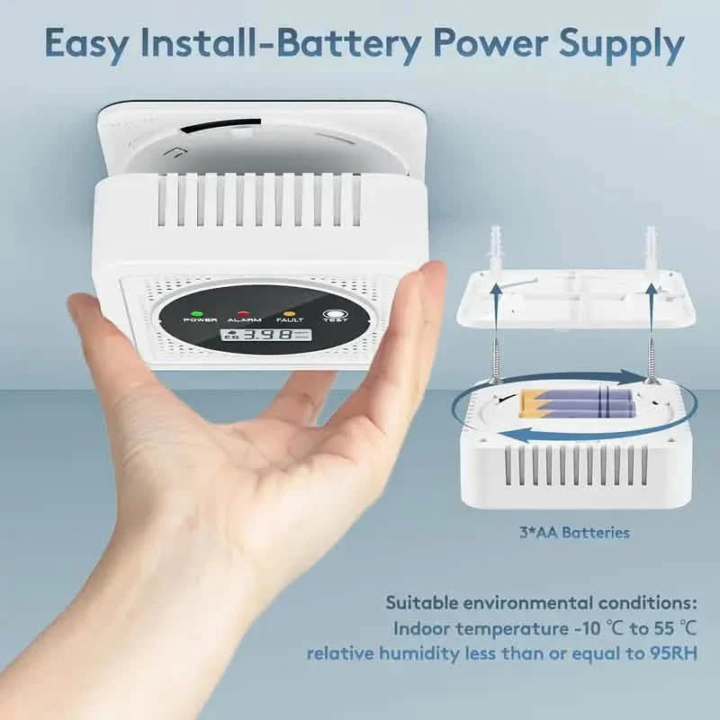 Dual Sensor Smoke & Carbon Monoxide Detector Alarm with LCD Display by DailySale