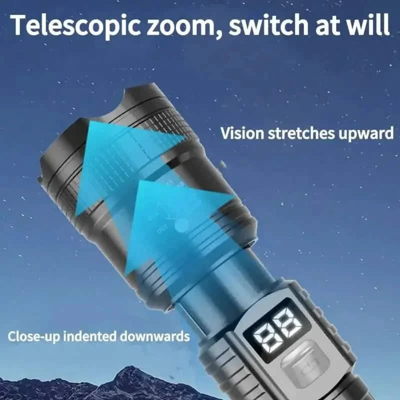 Ultra-Bright Tactical LED Flashlight – 3 Modes, USB Rechargeable, 600 Lumen, Outdoor, Hiking & Camping by DailySale
