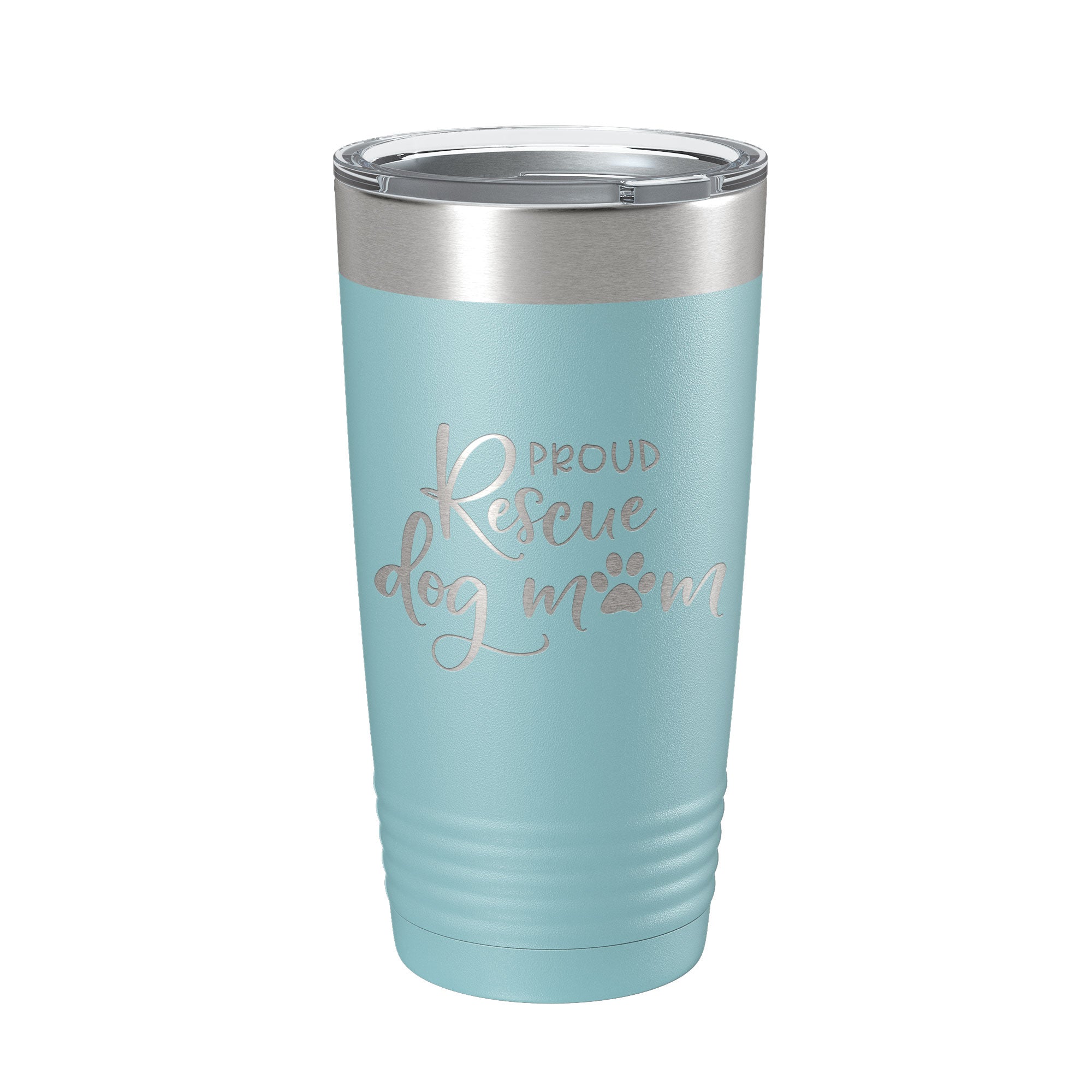 Proud Rescue Mom Tumbler Dog Travel Mug Gift Insulated Laser Engraved Coffee Cup 20 oz - Goddess Imports Marketplace