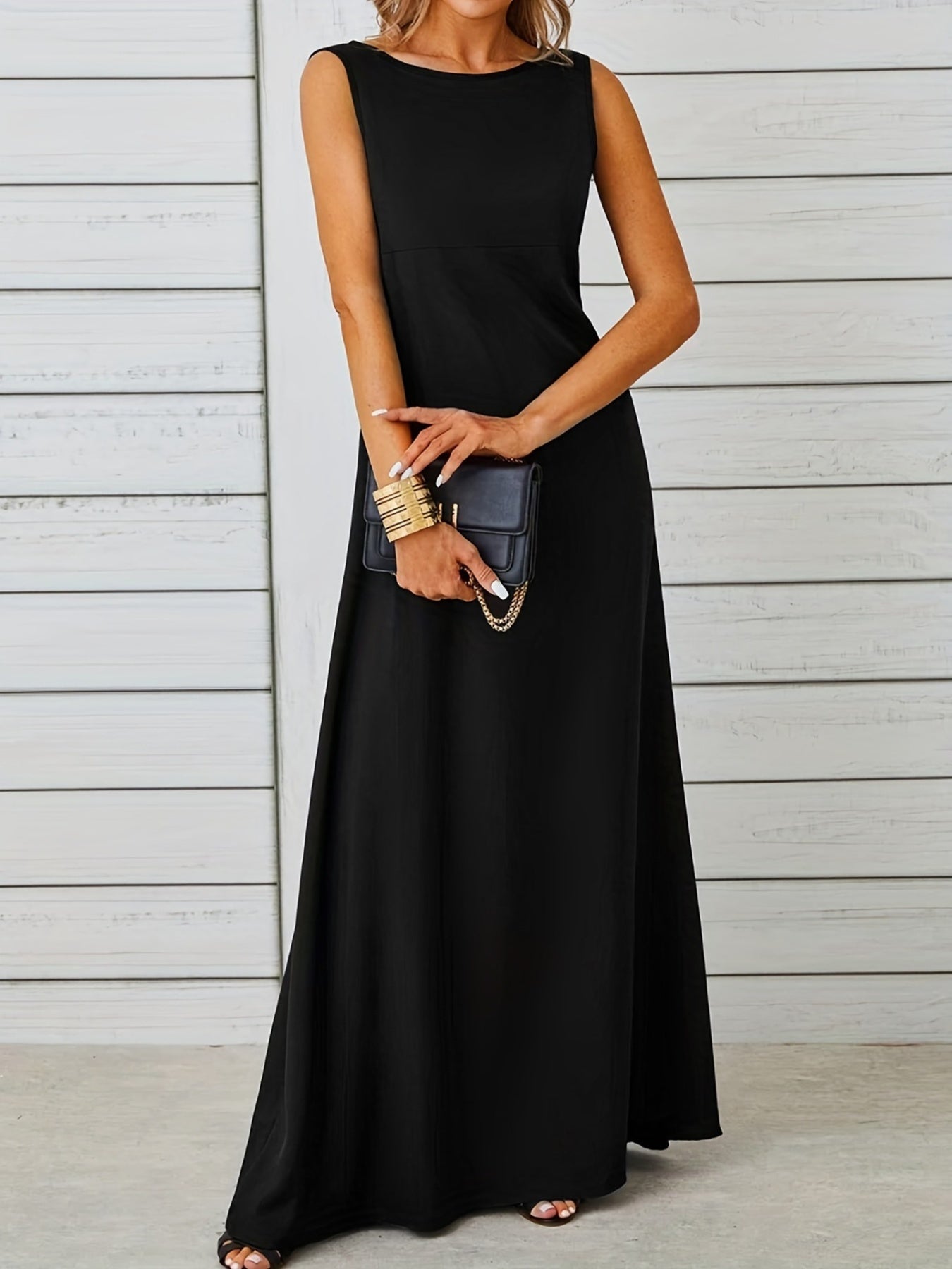 Sleeveless Flowy Maxi Dress by Shopiebay