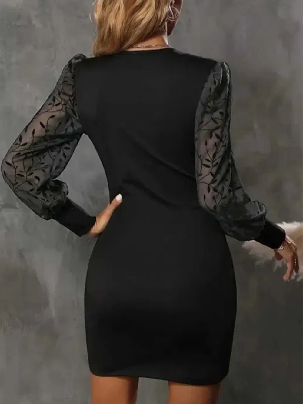 Ruched Surplice Long Sleeve Dress by Shopiebay