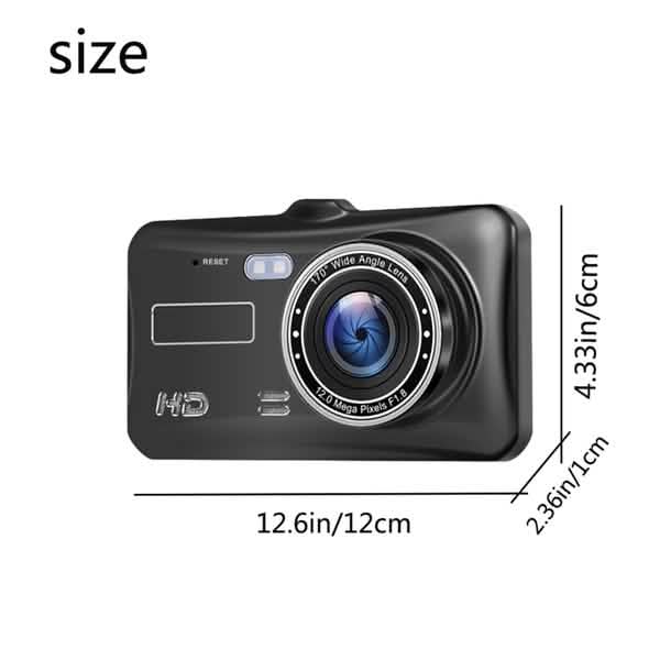 A6T 4-Inch 170° Wide Angle Full HD 1080P Car DVR Dual Lens Dash Cam Rear View Camera Video Recorder with Touch Screen by DailySale