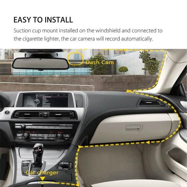 A6T 4-Inch 170° Wide Angle Full HD 1080P Car DVR Dual Lens Dash Cam Rear View Camera Video Recorder with Touch Screen by DailySale