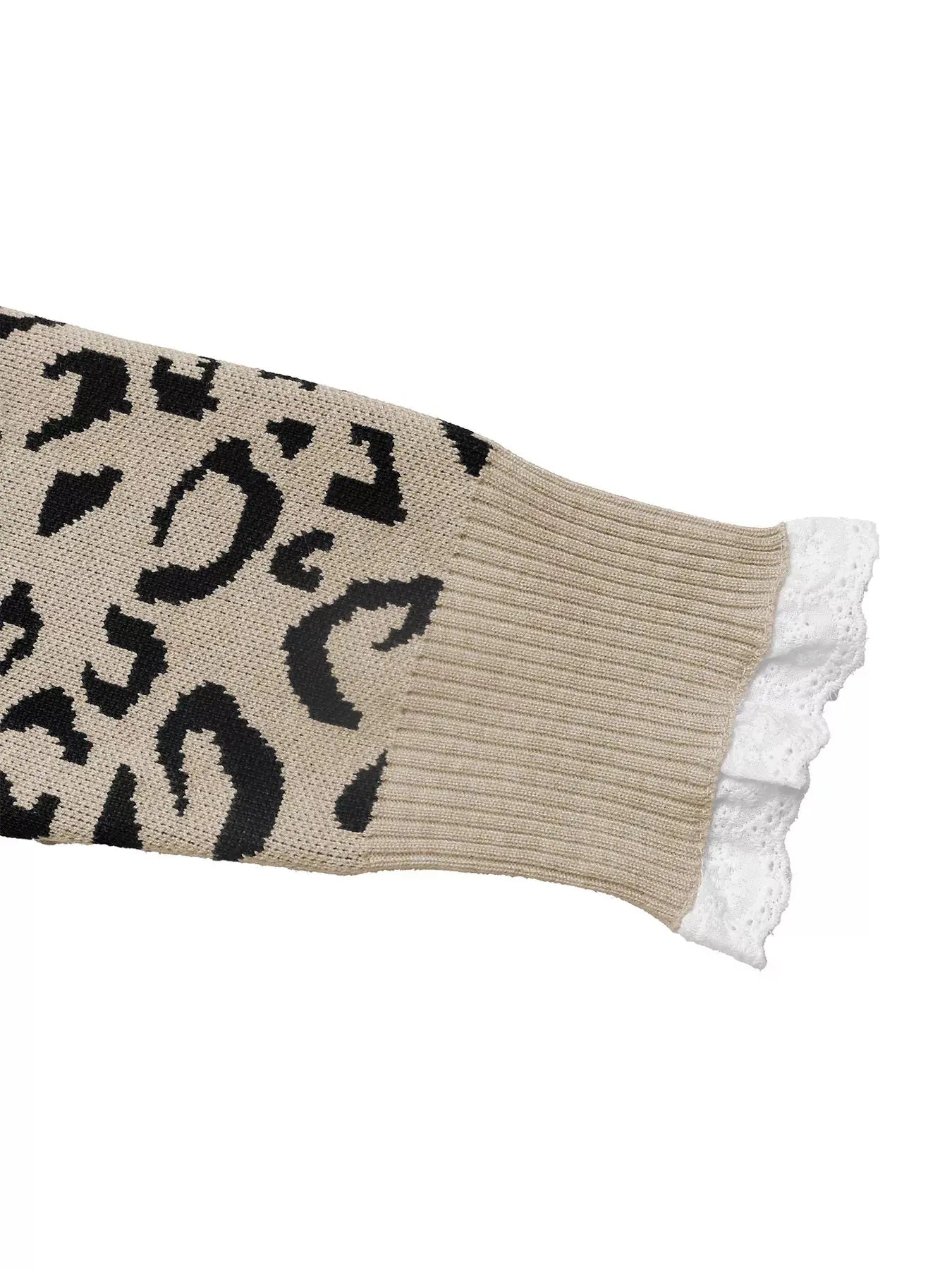 Frill Leopard Long Sleeve Sweater