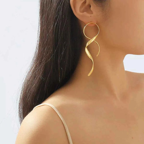 Alloy Spiral Drop Earrings by Be Bliss Boutique