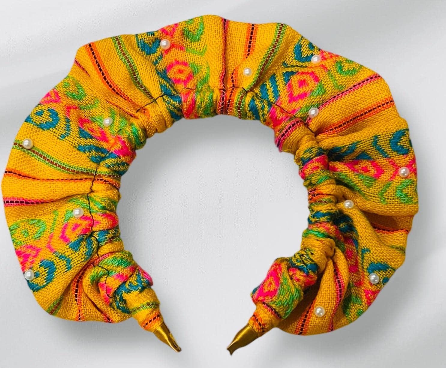 2x Diademas Mexicana Artesanales Tela Cambaya 2x Mexican Sarape Headbands Cambaya Cloth by Chica Mexico