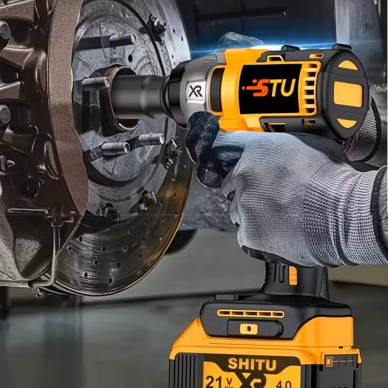 21V Cordless Brushless Impact Wrench Drill Kit – Lithium Drill + Battery x1, 4000mAh Battery, Toolbox & Accessories by DailySale