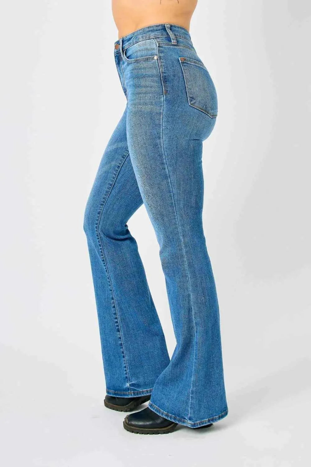 Judy Blue Full Size High-Waisted Classic Flare Jeans Plus Size