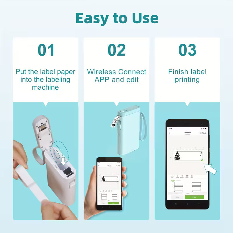 P21 Wireless Thermal Label Maker – Portable USB Printer with Paper Roll, Rechargeable & Ink-Free by DailySale