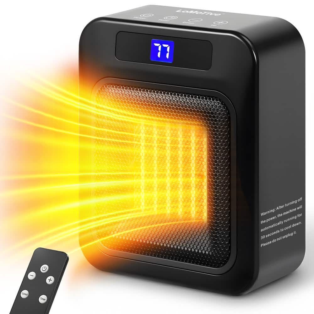 Space Heater for Indoor Use – 1500W Ceramic with Remote & Timer by DailySale