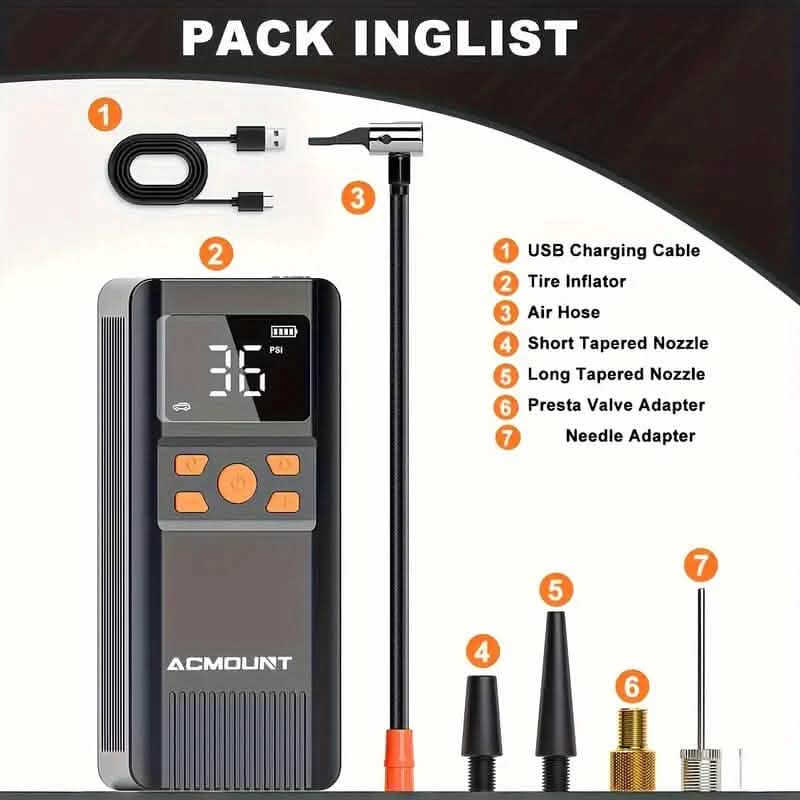 Acmount Tire Inflator Portable Air Compressor 150PSI by DailySale