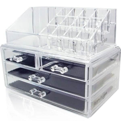 2-Pack: Acrylic Makeup Organizer Cosmetic Jewelry Display Box by DailySale