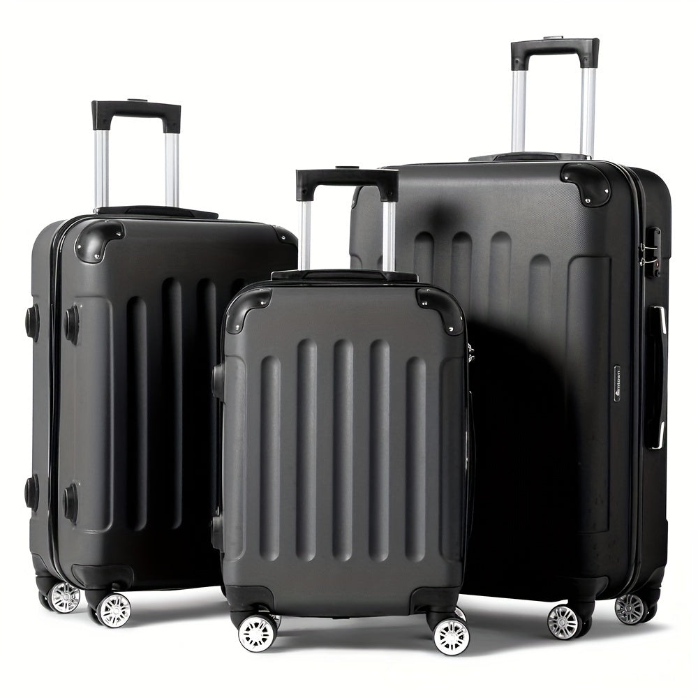 3-Piece Hard Shell Luggage Set with TSA Lock – 20/24/28 Inch 360° Spinner Wheels by DailySale