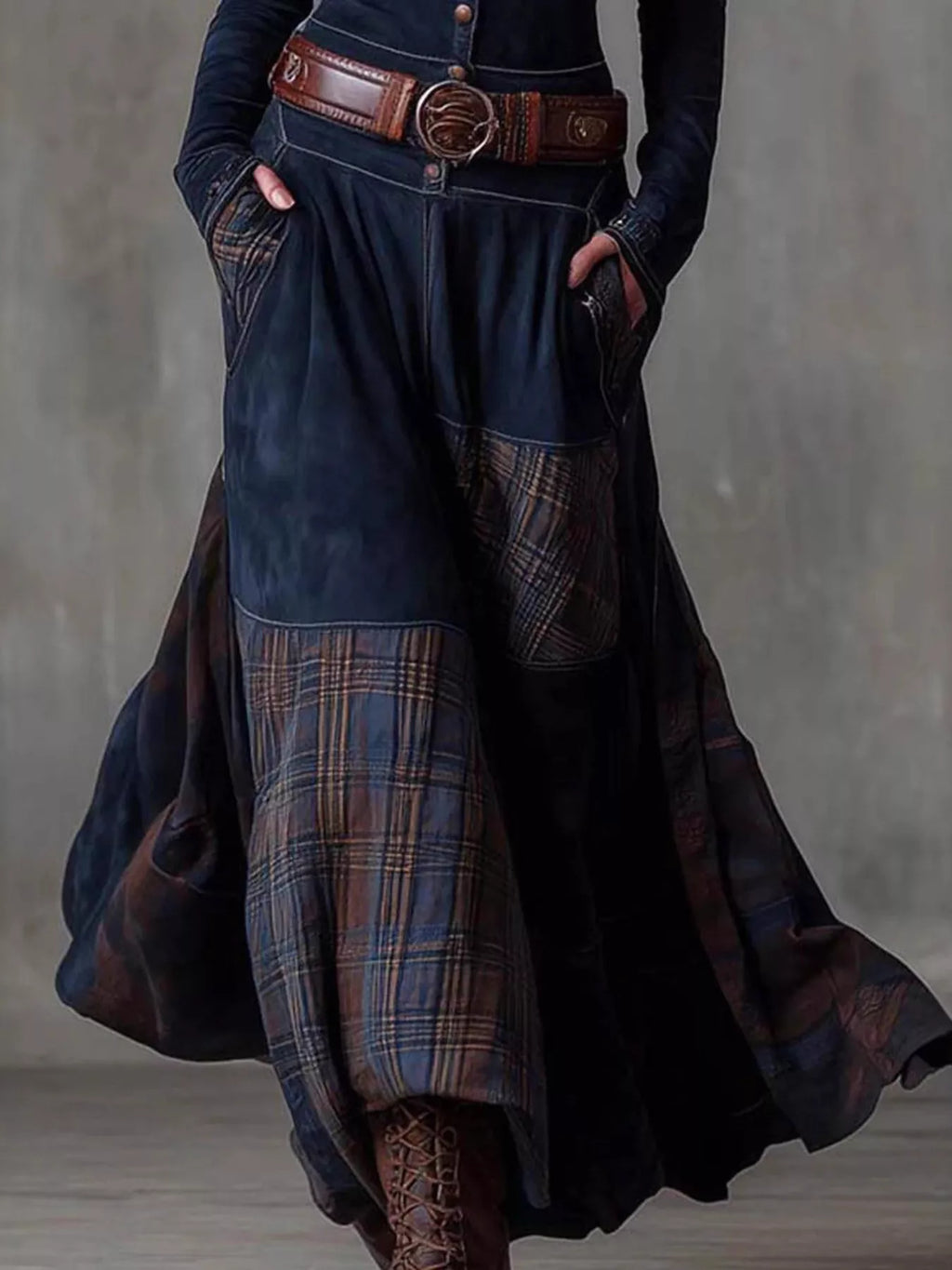 Plaid Button Front Long Sleeve Dress by Shopiebay