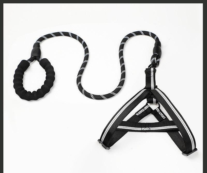 Adjustable Pet Leash And Chest Strap Set With Reflective And Strengthened Design - Goddess Imports Marketplace
