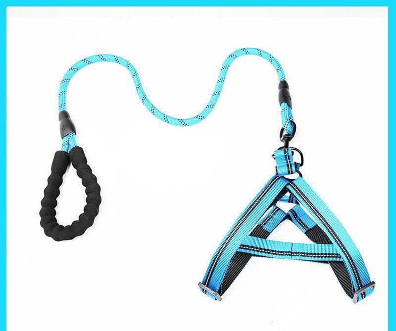 Adjustable Pet Leash And Chest Strap Set With Reflective And Strengthened Design - Goddess Imports Marketplace