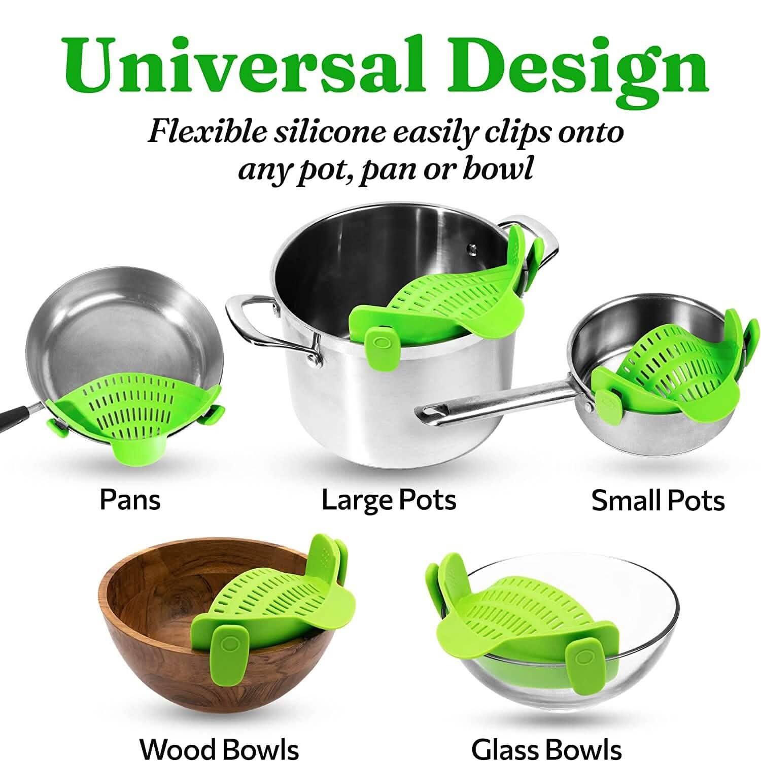 Adjustable Silicone Pot Strainer and Pasta Strainer by DailySale