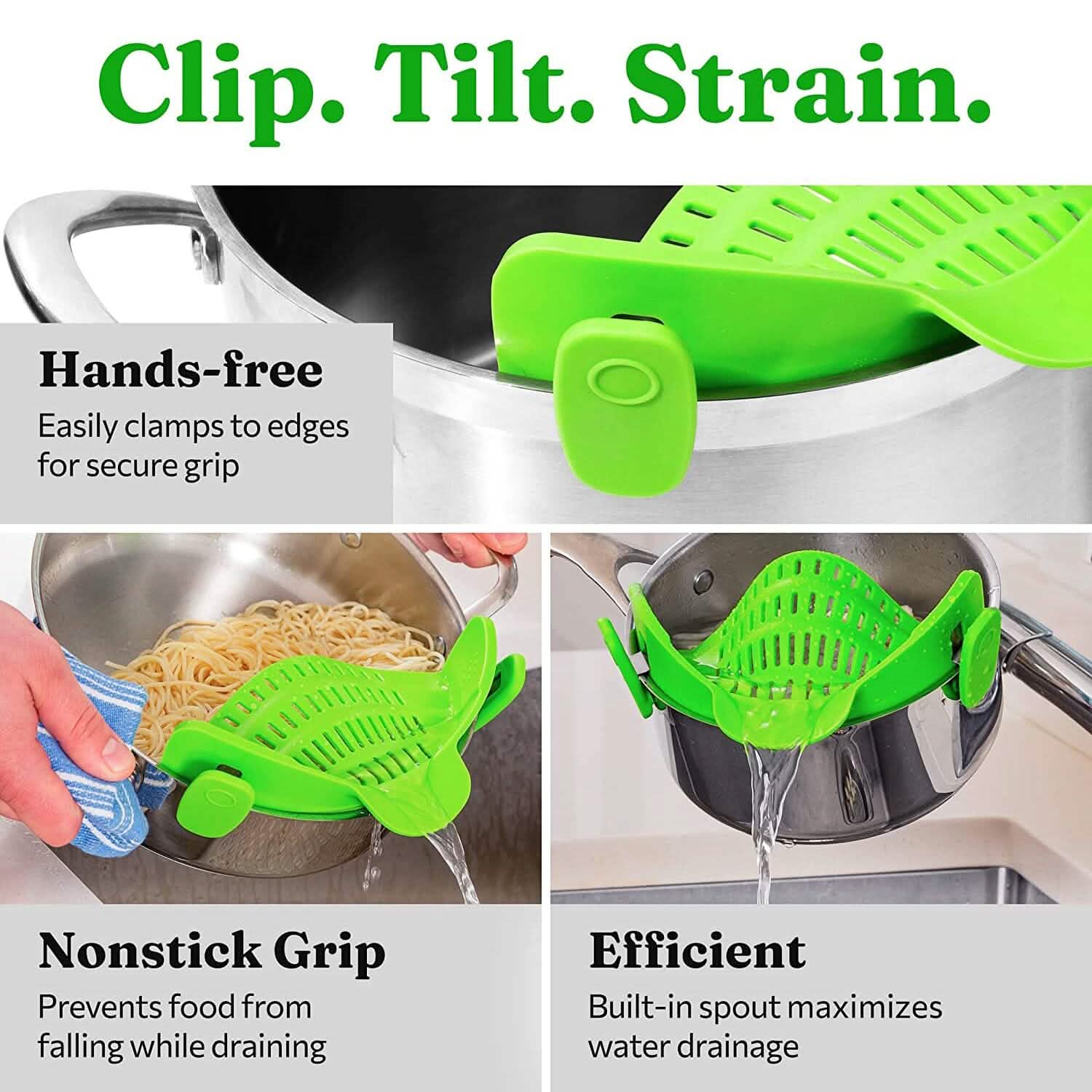 Adjustable Silicone Pot Strainer and Pasta Strainer by DailySale