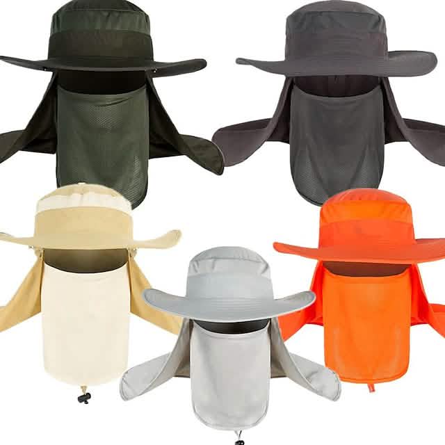 Adult Wide Brim Sun Hat with Neck Face Flap Cover by DailySale