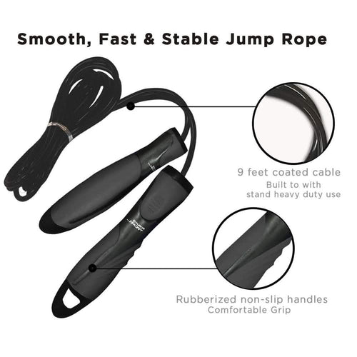 Aduro Sport Speed Jump Rope with Rubberized Non-Slip Handles by DailySale