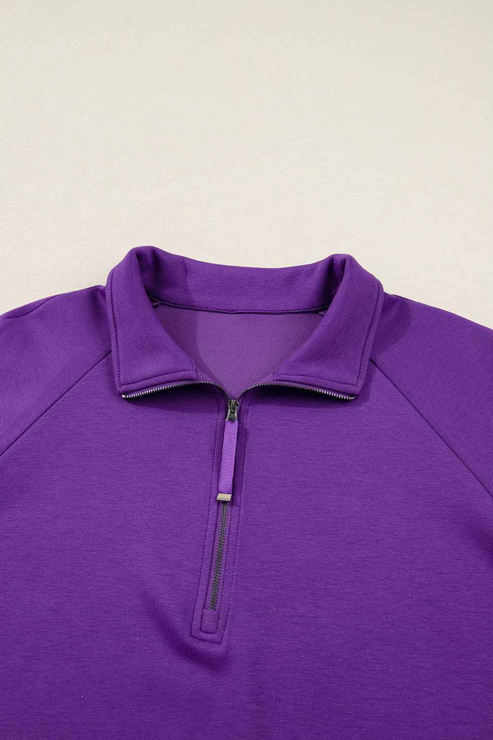 Wisteria Collar Half Zip Pullover Mini Skirt Plus Size 2pcs Set