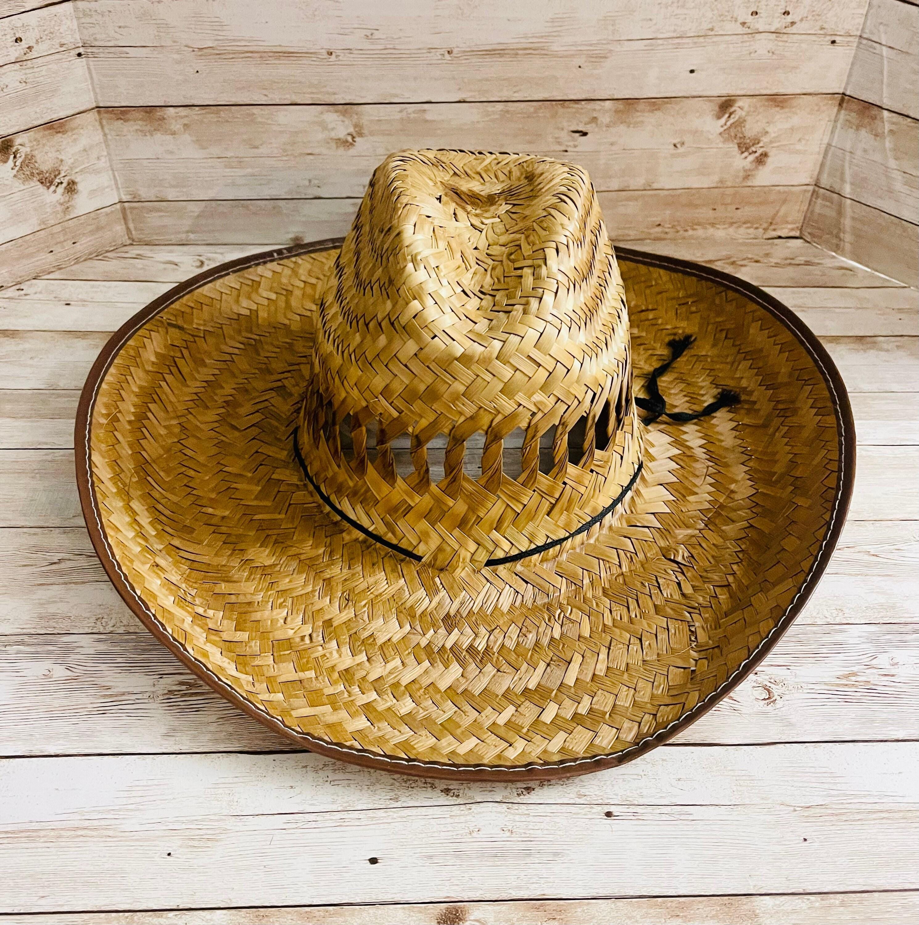 Cowboy Mexican Palm Leaf Straw Hat Sombrero Vaquero Artesanal de Palma by Chica Mexico