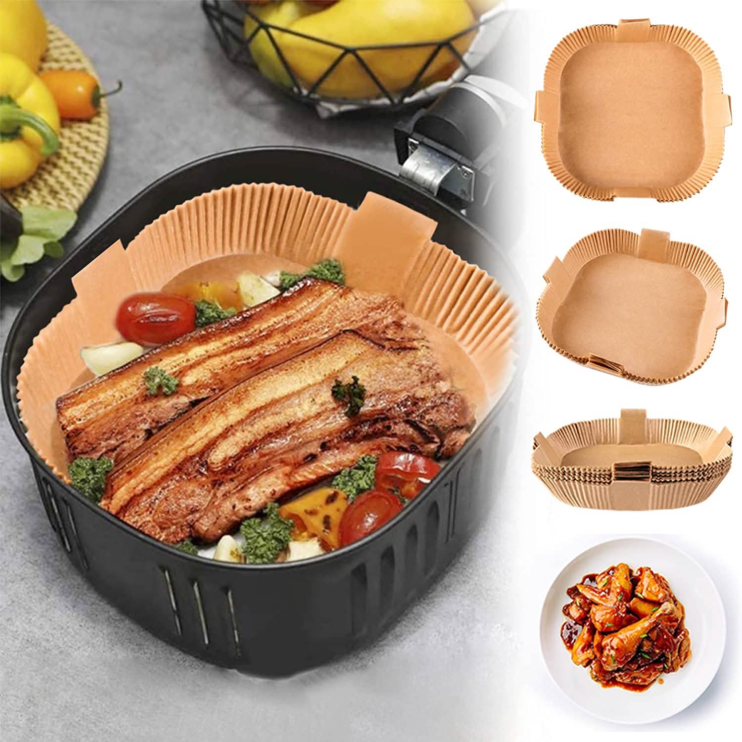 100-Pack: Air Fryer Disposable Paper Liners by DailySale
