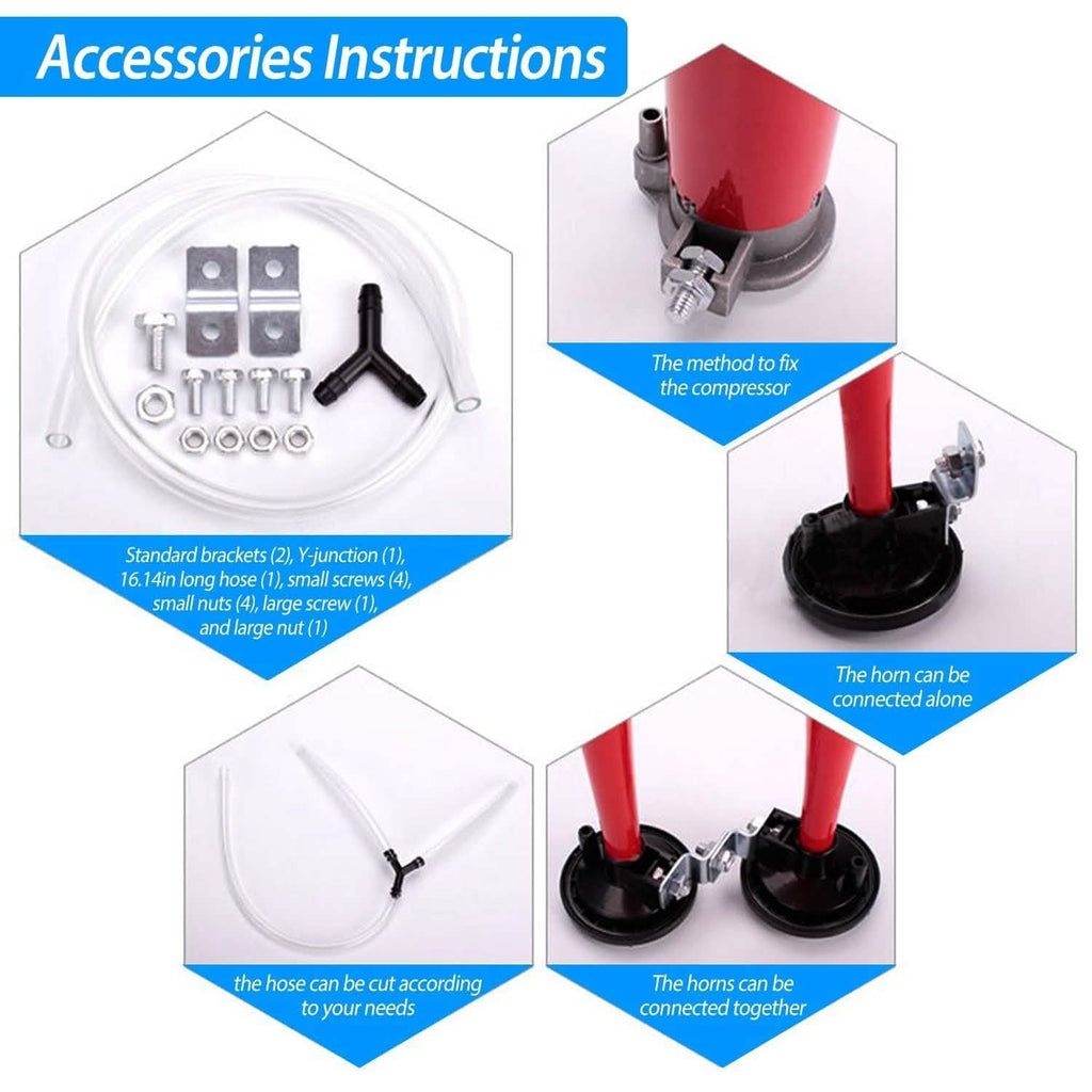 Air Horn Dual Trumpet 12V 115DB by DailySale