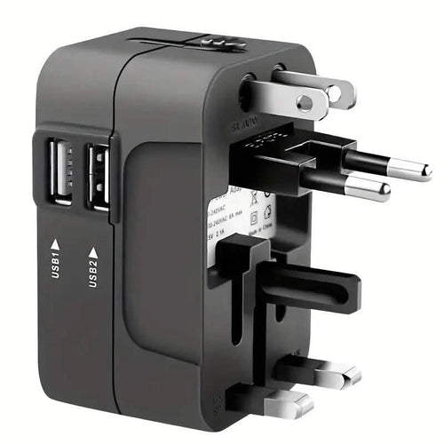 All-in-One Universal Travel Charger with Dual USB Charging Ports by DailySale
