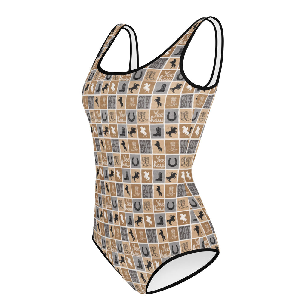 Western Check Youth Swimsuit