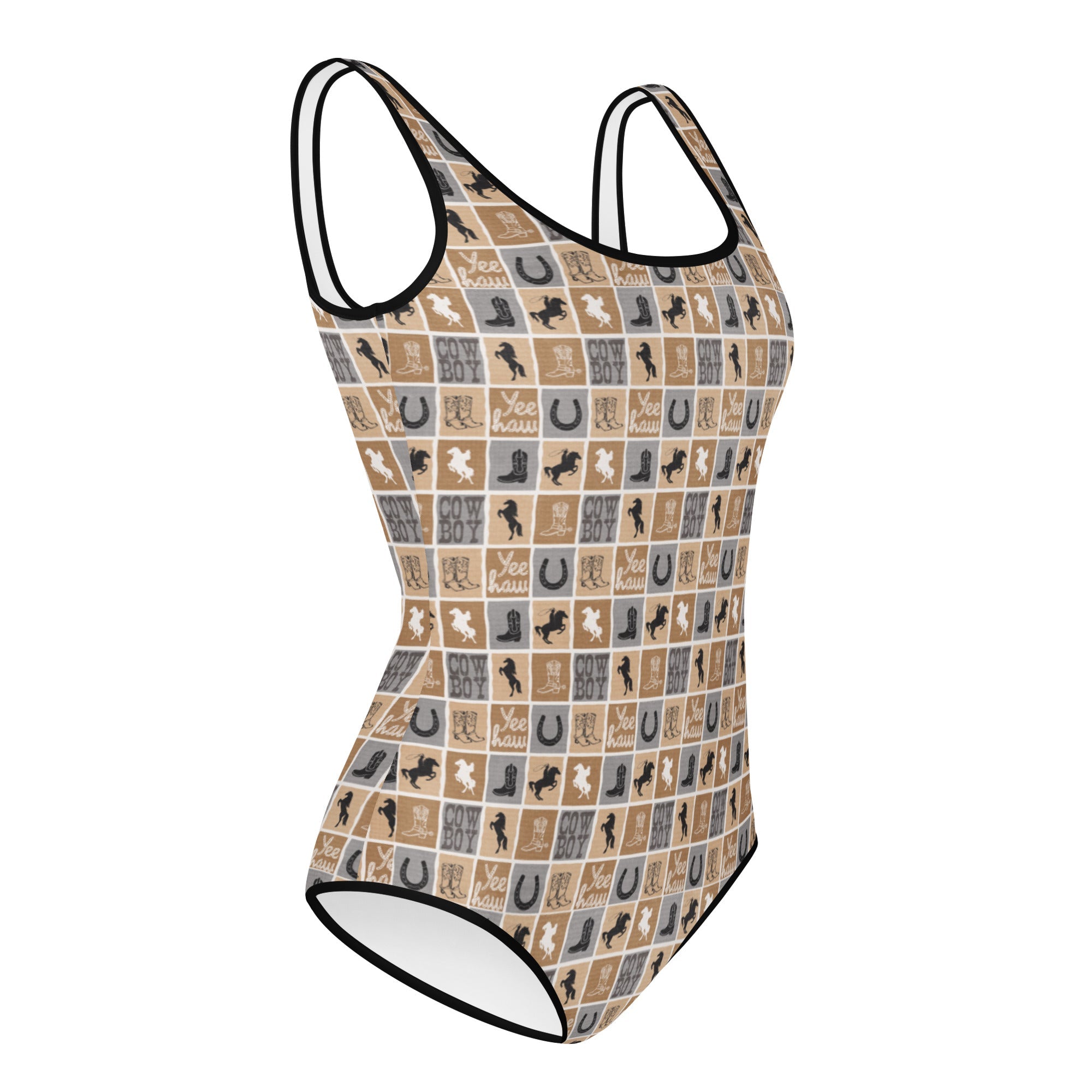 Western Check Youth Swimsuit