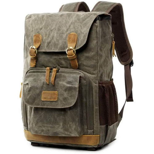 Allacki Waterproof Shock-Resistant Canvas Camera Bag Retro Style Travel Backpack by DailySale