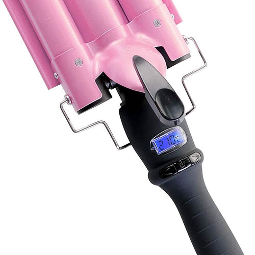 Alure Three Barrel Curling Iron Wand with LCD Temperature Display by DailySale