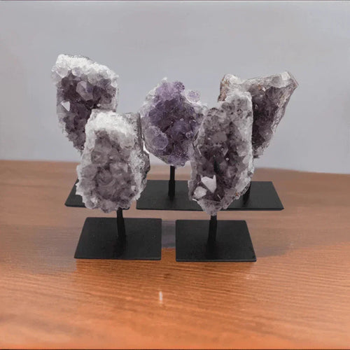 Amethyst Cluster on Metal Stand by Classic Variable