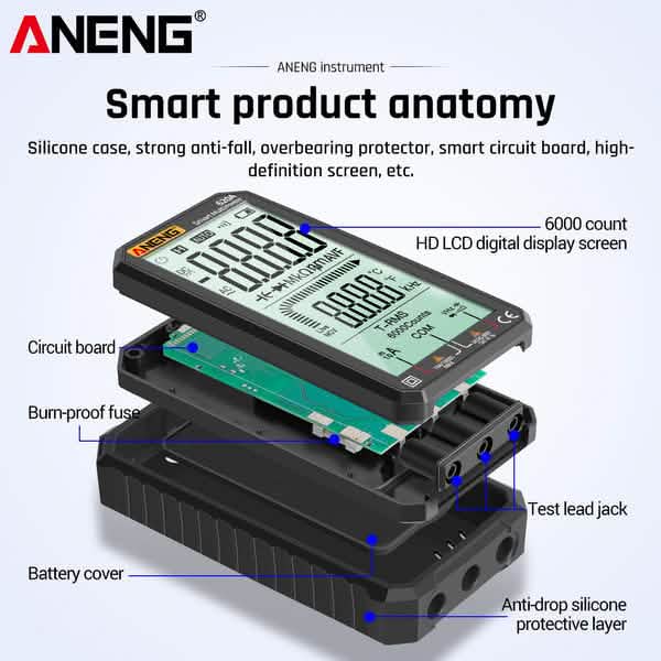 ANENG 4.7-Inch LCD Display 6000 Count AC/DC Digital Multimeter by DailySale