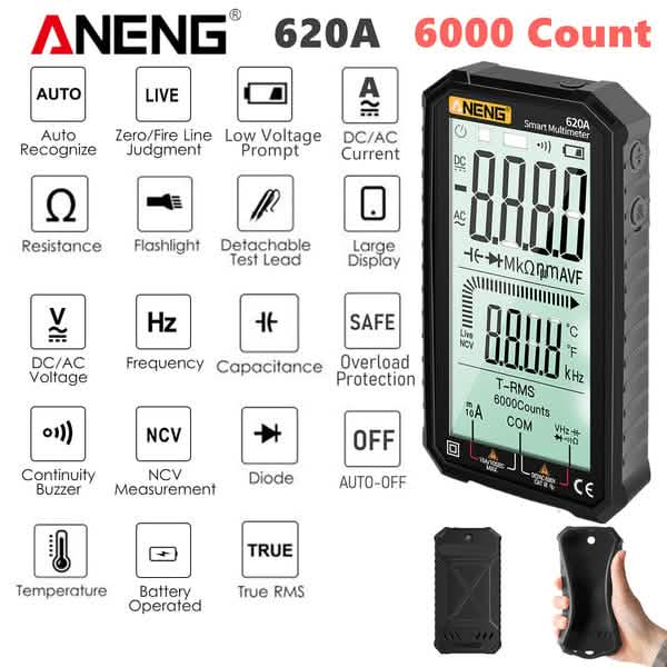 ANENG 4.7-Inch LCD Display 6000 Count AC/DC Digital Multimeter by DailySale