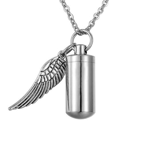 Angel Wings Stainless Steel Ashes Necklace by DailySale