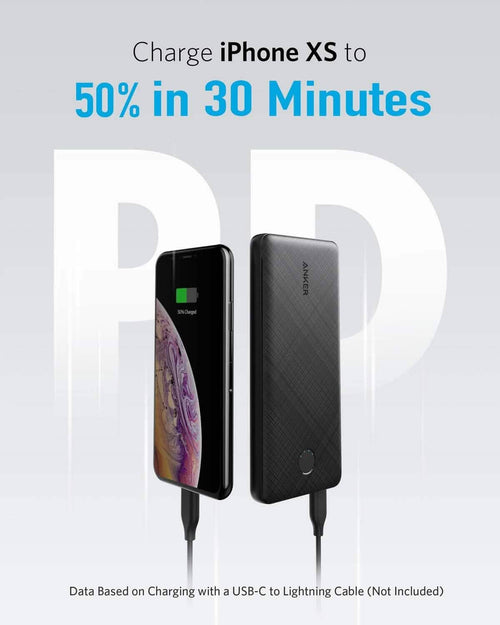 Anker USB-C Portable Charger, 18W PowerCore Slim 10000 PD, 10000mAh Power Delivery Power Bank (Refurbished) by DailySale