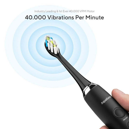 AquaSonic Black Series Pro Ultra Whitening 40,000 VPM Rechargeable Electric Toothbrush by DailySale